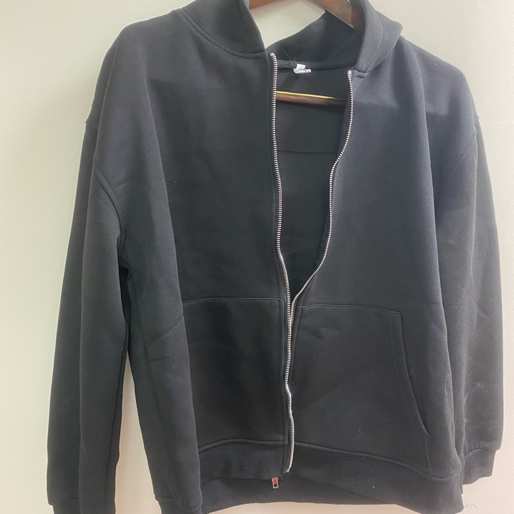 Nwot Black Full-Zip Hoodie Sweater